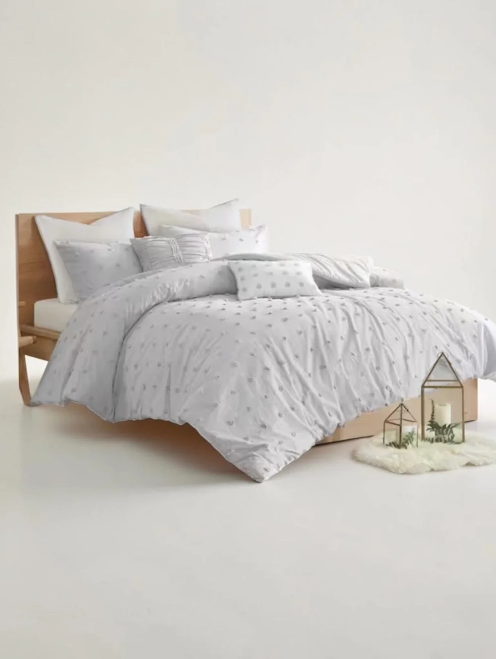 OCM Twin XL Jacquard Comforter 66x90 Gray Dorm Bedding NEW Sealed